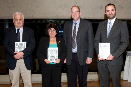 Dr. Jim Anderson - Academic of the Year Award; Dr. Rabab Ward - Paz Buttedahl Career Achievement Award; Dr. David Mirhady - President, CUFA BC; Prof. Benjamin Perrin - Early in Career Award